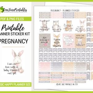 PREGNANCY Planner Stickers, Printable Planner Sticker Set, Weekly Kit ...