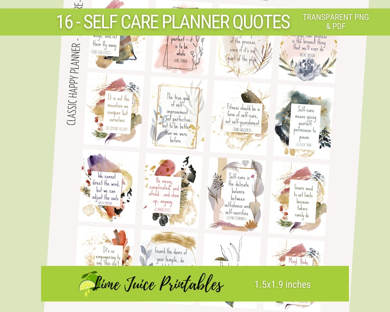 Positive SELF CARE Printable Planner Quotes-3, Positive Quotes ...