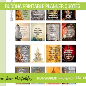 BUDDHA Quotes Planner Quotes, Printable, Positive Quotes, Classic Happy Planner, Inspirational, Mindfulness, Meditation, Transparent PNG