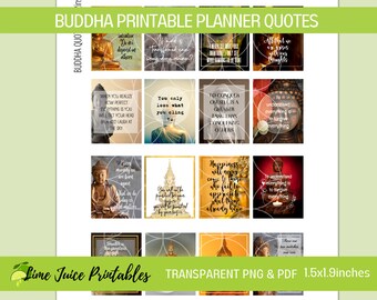 Buddha Quotes Planner Stickers: Inspirational Mindfulness (PDF & PNG)