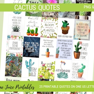 CACTUS QUOTES/Adesivi con citazione/Adesivi Planner stampabili/Citazioni Planner/Citazioni sulla vita/Citazioni ispiratrici/motivazionali/Citazioni BUJO