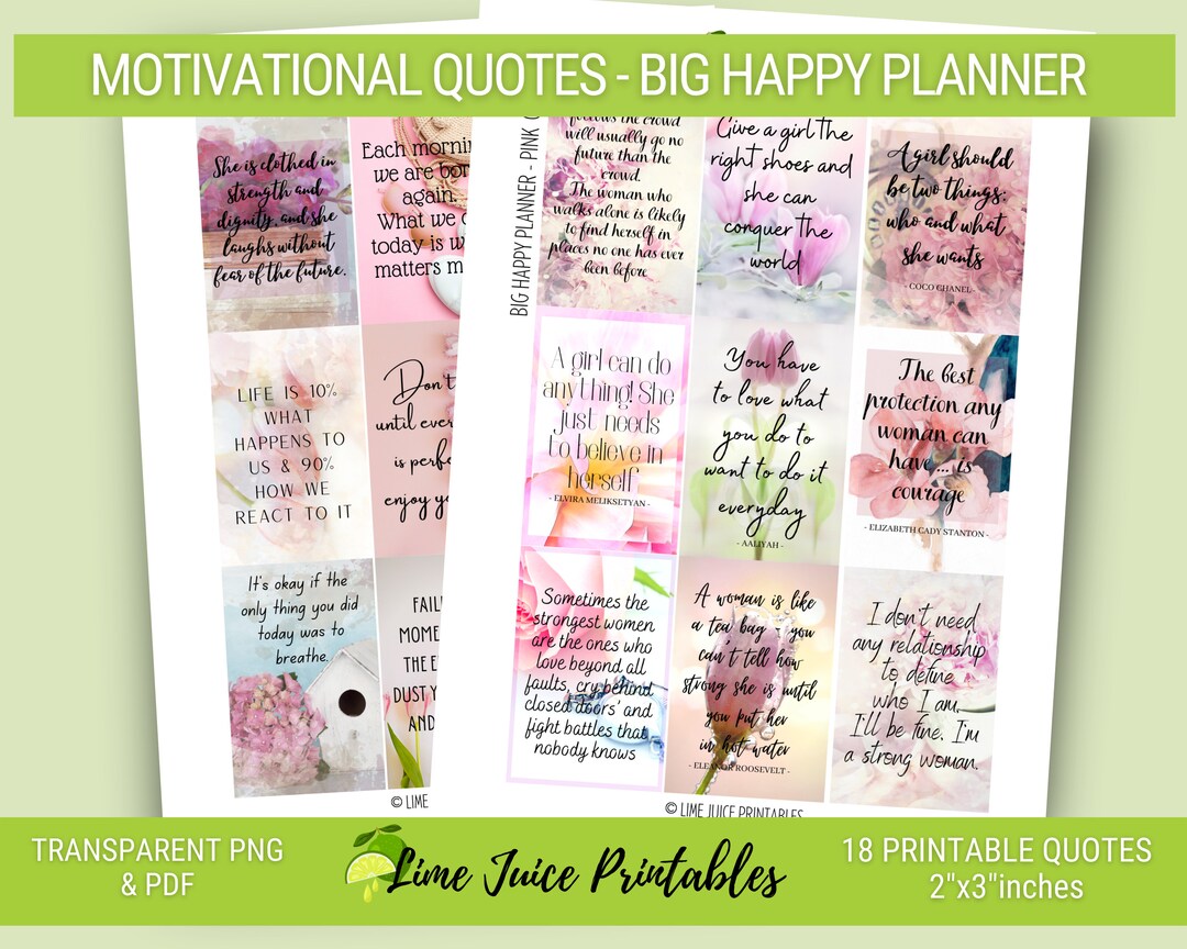 18 Printable Quotes for Big Happy Planner|quote Stickers|life Quotes ...