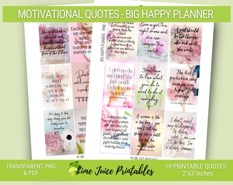 18 citas imprimibles para Big Happy Planner/Pegatinas de citas/Citas de vida/Inspiradoras/Motivadoras