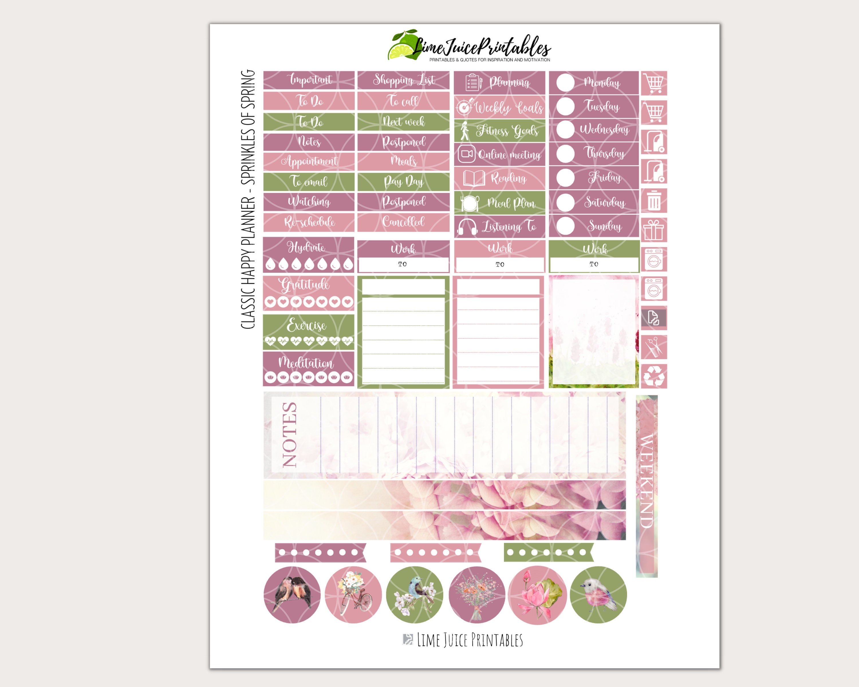 Sprinkles of Spring: A Printable Sticker Kit for Your Classic Happy ...