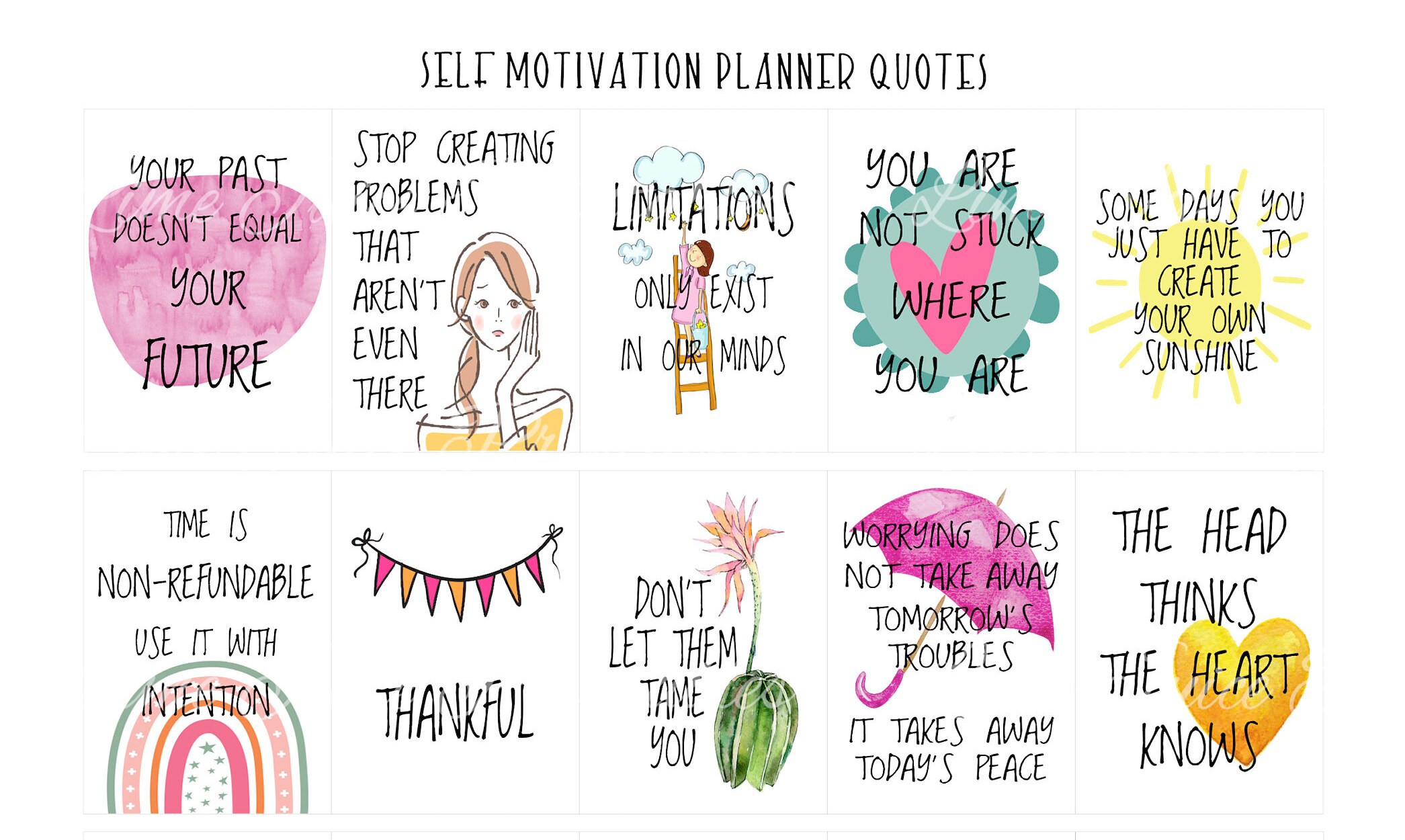 SELF MOTIVATION 2 Planner Quotes DigitalInstant Download Etsy