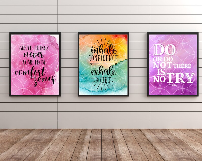 Positive Watercolor Quotes Bundle 20 Printables Wall Art Etsy