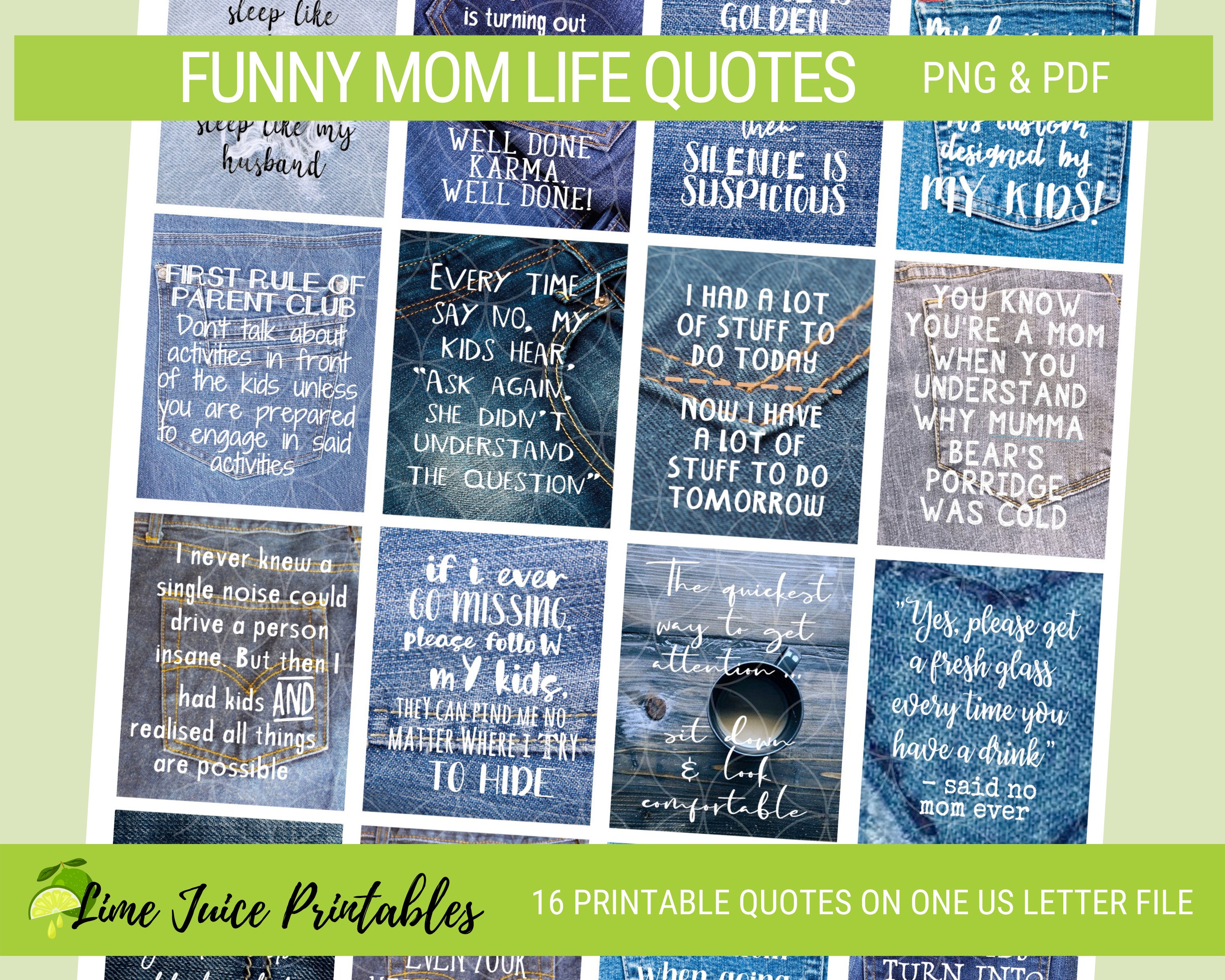Printable Planner Quotes for Mom Life|Planner Stickers|Quotes About Kids|Life Quotes|Funny Quotes