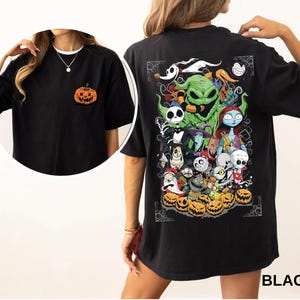 Comfort Colors® Jack Skellington And Sally Shirt, Halloween Characters Shirt, Spooky One Shirt, Halloween Family Tee, Popular Halloween Tee