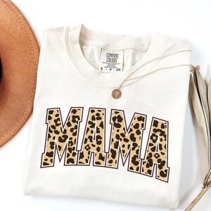 Comfort Colors® Leopard Mama Shirt, Mothers Day Gift, Mom Shirt, Retro Mama Shirt, Gift For Mom, Mama Shirt, Leopard Mama T-Shirt