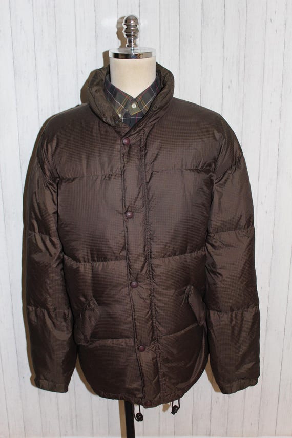 Armani Jeans, Giorgio Armani Jeans Vintage Brown Quilted Coat Jacket Size XL