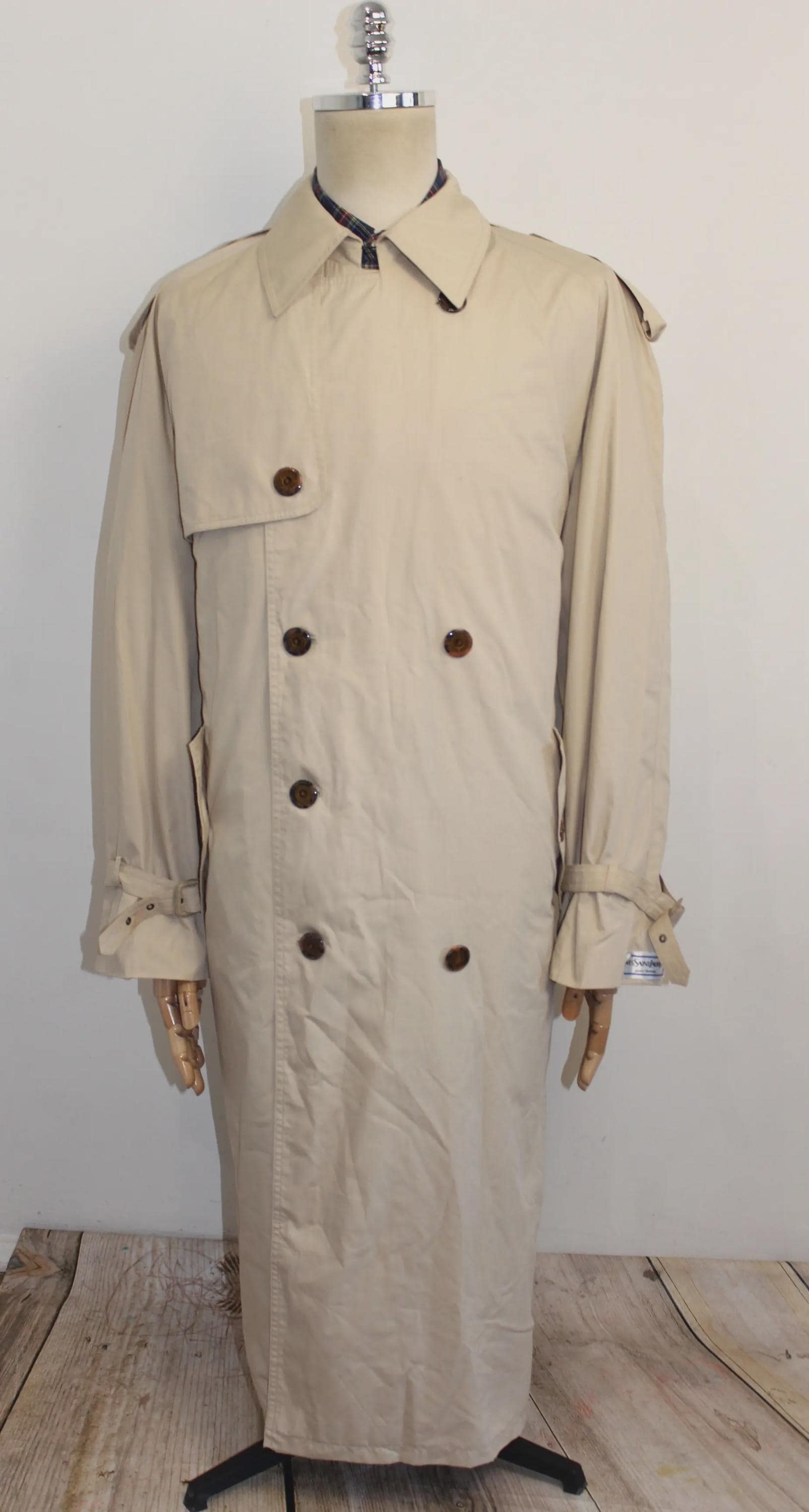 Vintage 90's Yves Saint Laurent Trench Coat Size 42/52 - Etsy