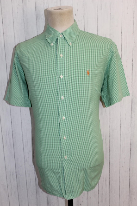 Vintage Polo Ralph Lauren Button Down Green White Check Shirt Top Size XL -  Etsy