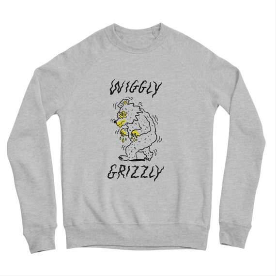 Wiggly Grizzly, Men's / Women's, Unisex sweatshirt, Heather Grey Triblend, by Oliver Lake