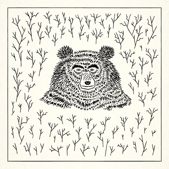 The Bear Among The Branches - art poster print by Oliver Lake - iOTA iLLUSTRATiON