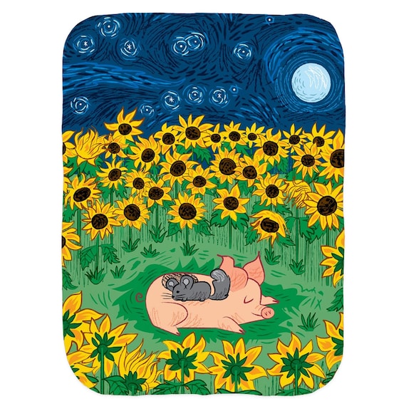 Among The Sunflowers, Baby Blanket, Swaddle Blanket, Babies Blanket, Baby Rug, By Oliver Lake