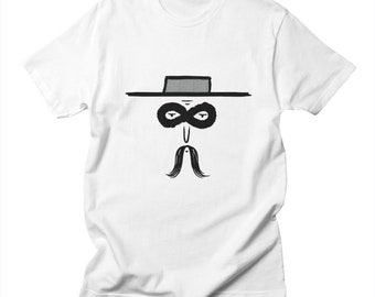 El Bandito - Mens - Womens fitted - Black and White - T-shirt / Tee by Oliver Lake iOTA iLLUSTRATiON