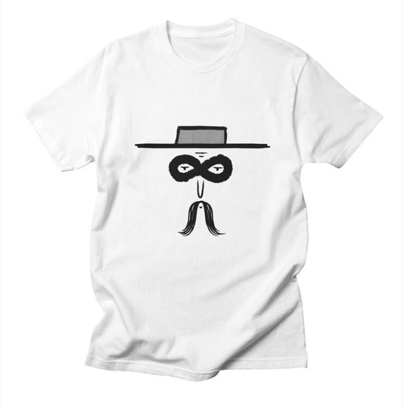 El Bandito - Mens - Womens fitted - Black and White - T-shirt / Tee by Oliver Lake iOTA iLLUSTRATiON