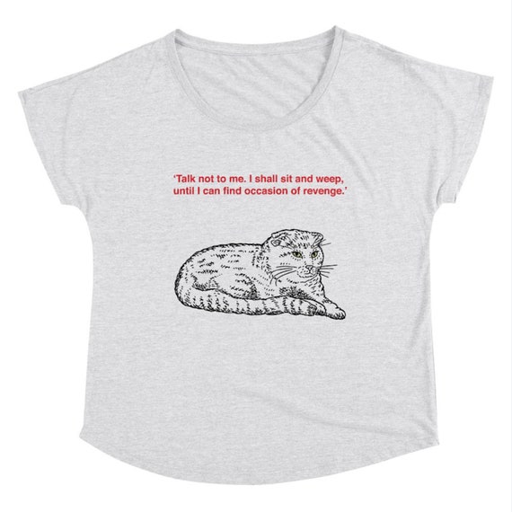 Shakespearean Cats (No.3) - women's scoop neck, regular and dolman T-shirt, cats, Shakespeare, comedy tee by Oliver Lake