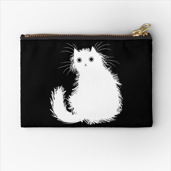 Moggy (No.1) - cat coin purse zip pouch kitten pencil case - make up bag - 6" x 4" / 9.5" x 6" / 12.4" x 8.5" Oliver Lake iOTA iLLUSTRATiON