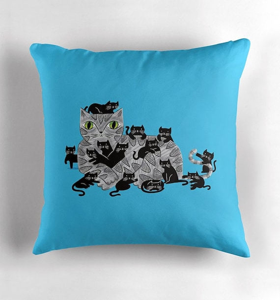 Kitten Litter - Throw Pillow / Cushion Cover (16" x 16") by Oliver Lake / iOTA iLLUSTRATION