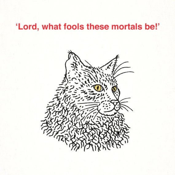 Shakespearean Cats (No.1), unisex sweatshirt, illustrated cat apparel by Oliver Lake