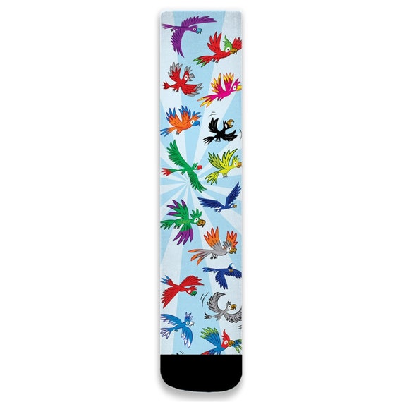 Parrot Socks - Colourful Socks - Bright Socks - Animal Socks - Illustrated Socks - Unisex - Unisize By Oliver Lake Iota Illustration