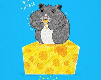 O.M. Cheese - Animal Art Poster Print by Oliver Lake - iOTA iLLUSTRATiON