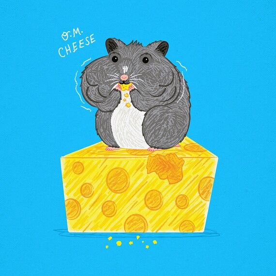 O.M. Cheese - Animal Art Poster Print by Oliver Lake - iOTA iLLUSTRATiON