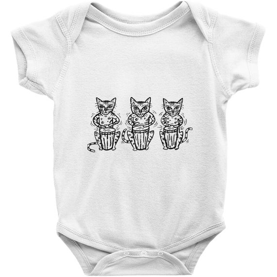 Bengali Bongos - Baby One Piece Bodysuit Vest - Infant Baby Rib Bodysuit - Iota Illustration