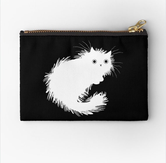 Moggy (No.2) - cat zipper pouch coin purse make up bag - pencil case - 6" x 4" / 9.5" x 6" / 12.4" x 8.5" Oliver Lake iOTA iLLUSTRATiON