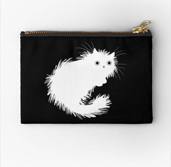 Moggy (No.2) - cat zipper pouch coin purse make up bag - pencil case - 6" x 4"  / 9.5" x 6" / 12.4" x 8.5" Oliver Lake iOTA iLLUSTRATiON