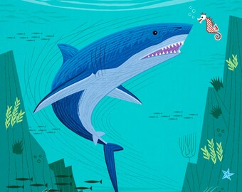 The Shark and The Seahorse - Limited Edition Print