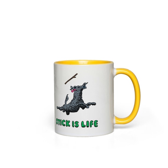 Stick Is Life - funny dog - Accent Mug by Oliver Lake iOTA iLLUSTRATiON