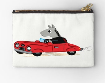 Horse Power - zipper pouch - zip pouch - pencil case - make up bag - 6" x 4"  / 9.5" x 6" / 12.4" x 8.5" Oliver Lake iOTA iLLUSTRATiON