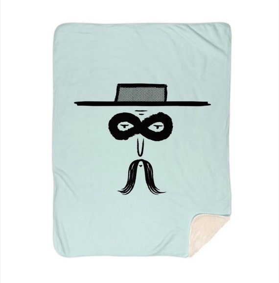 El Bandito - illustrated sherpa blanket - home decor - 60" x 80" by Oliver Lake iOTA iLLUSTRATiON