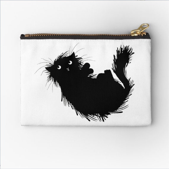Moggy (No.3) - cat zipper pouch - zip pouch - pencil case - make up bag - 6" x 4" / 9.5" x 6" / 12.4" x 8.5" Oliver Lake iOTA iLLUSTRATiON