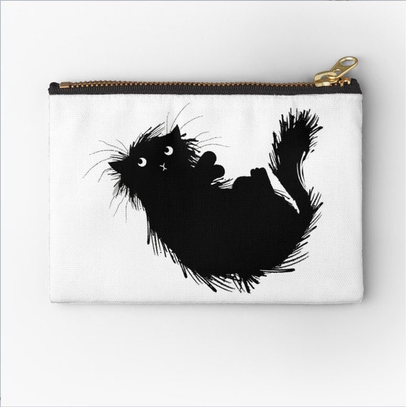 Moggy (No.3) - cat zipper pouch - zip pouch - pencil case - make up bag - 6" x 4"  / 9.5" x 6" / 12.4" x 8.5" Oliver Lake iOTA iLLUSTRATiON