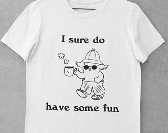 Fun, Fun, Fun, Unisex funny T-shirt / Tee, Extra Soft, Crewneck, Black and White iOTA iLLUSTRATiON