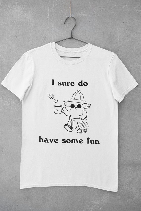 Fun, Fun, Fun, Unisex funny T-shirt / Tee, Extra Soft, Crewneck, Black and White iOTA iLLUSTRATiON