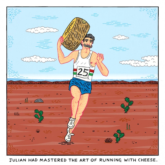10,000 Hours Of Practice, absurd art, funny comic art, single panel comic, limited edition art print by Oliver Lake