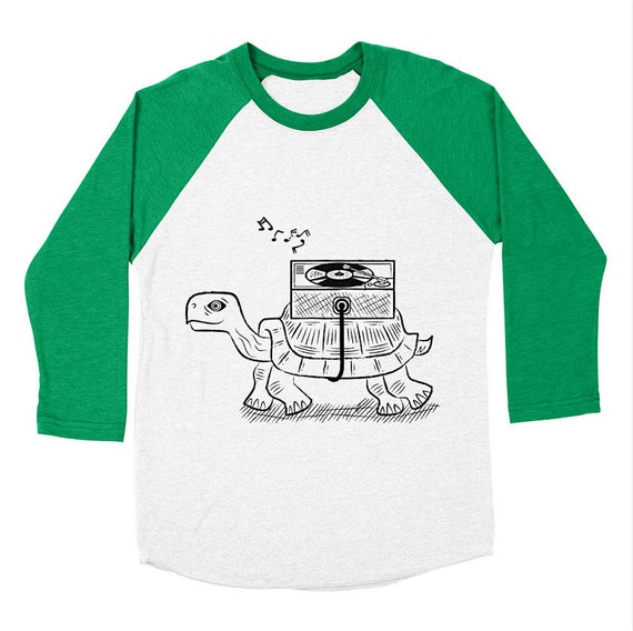 TORTOISE WAX - Long Sleeve Baseball - Modern / Retro - Triblend T-Shirt - Men's / Women's T-shirt / Tee - iOTA iLLUSTRATiON