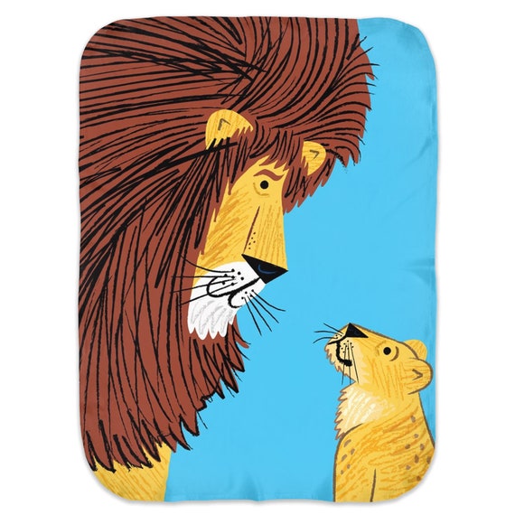 Listen To The Lion - Swaddle Blanket - swaddling blanket - baby blanket - babies blanket - baby blankets - baby rug iOTA iLLUSTRATiON
