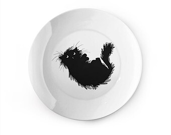 Moggy (no.3), china plate, china dish,  cat, kitten, design by Oliver Lake