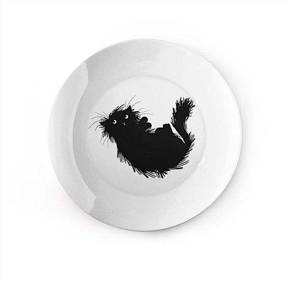 Moggy (no.3), china plate, china dish, cat, kitten, design by Oliver Lake