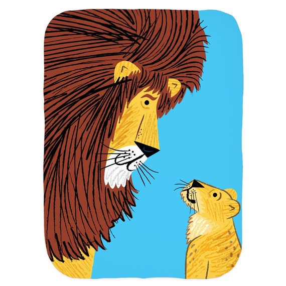 Listen To The Lion - Swaddle Blanket - Swaddling Blanket - Baby Blanket - Babies Blanket - Baby Blankets - Baby Rug Iota Illustration