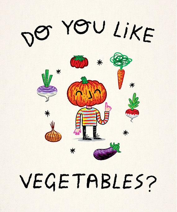 Do You Like Vegetables?,  children's art poster print by Oliver Lake