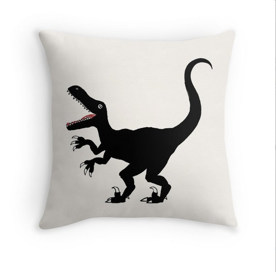 Raptor - Home Decor - Black and White - Throw Pillow Cover / Cushion Cover (16" x 16") iOTA iLLUSTRATION