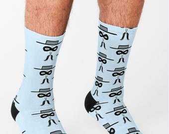 El Bandito Socks,  Light Blue Socks, Comfy Socks, Cool Socks, Christmas Gift, Stylish Socks, Men'S Socks, Women'S Socks, by Oliver Lake