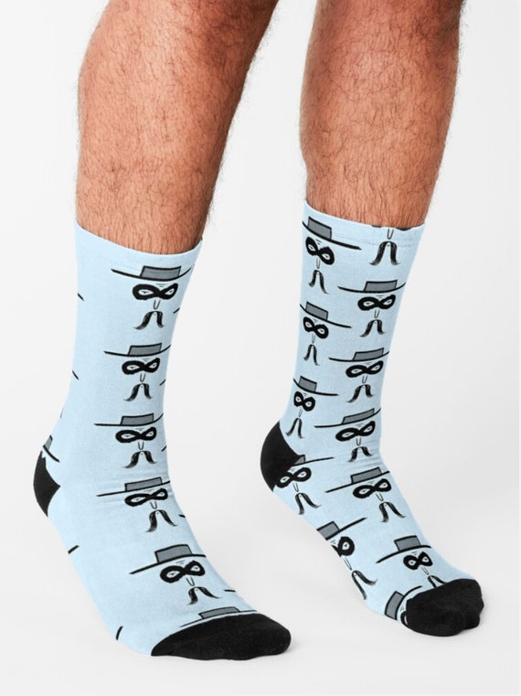 El Bandito Socks, Light Blue Socks, Comfy Socks, Cool Socks, Christmas  Gift, Stylish Socks, Men's Socks, Women's Socks, by Oliver Lake 