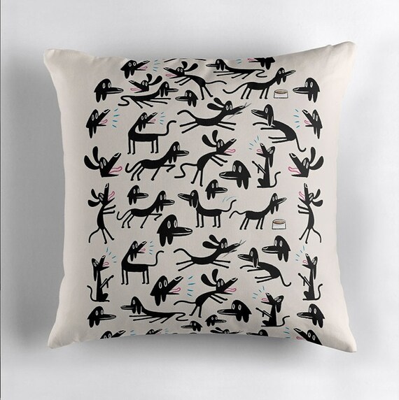 A Dog's Life - Throw Pillow / Cushion Cover (16" x 16") by Oliver Lake / iOTA iLLUSTRATION